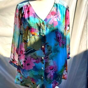 Dressbarn tank with over blouse, 2X